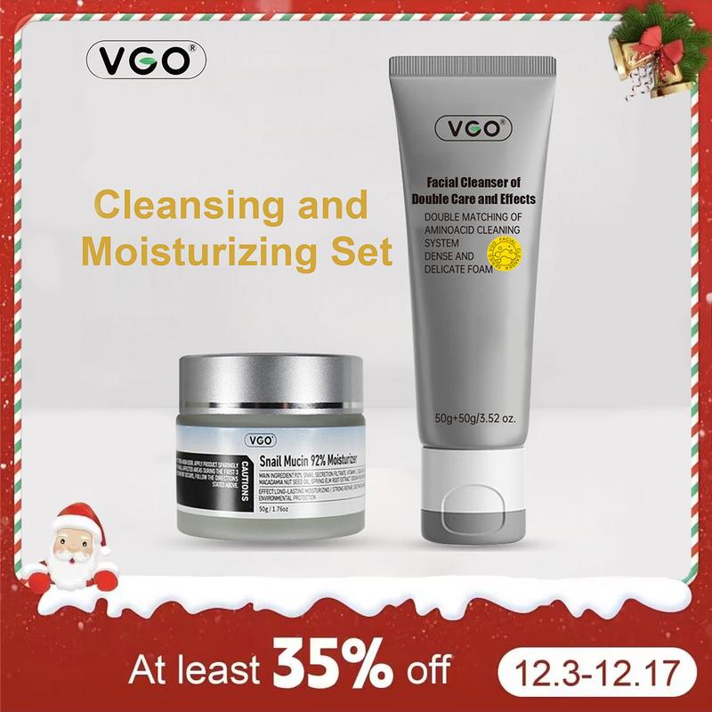 VGO-Snail Skincare Face Wash and Moisturizing Cream Set for Maximum Comfort-Live