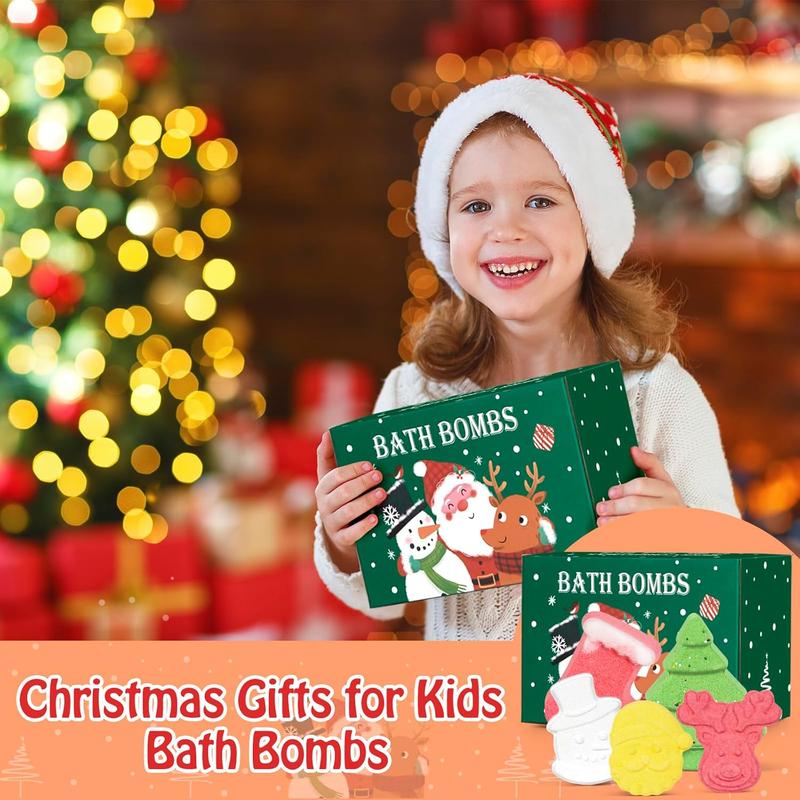 Bath Bombs for Kids, Christmas Bath Bombs for Women Girls Boys Toddler, 14 Packs Mini Bath Bombs Gift Set, Bubble Bath Fizzies Ball with Christmas, Tree Santa Claus, Snow Man, Reindeer and Stockings Body Care Skin Repair