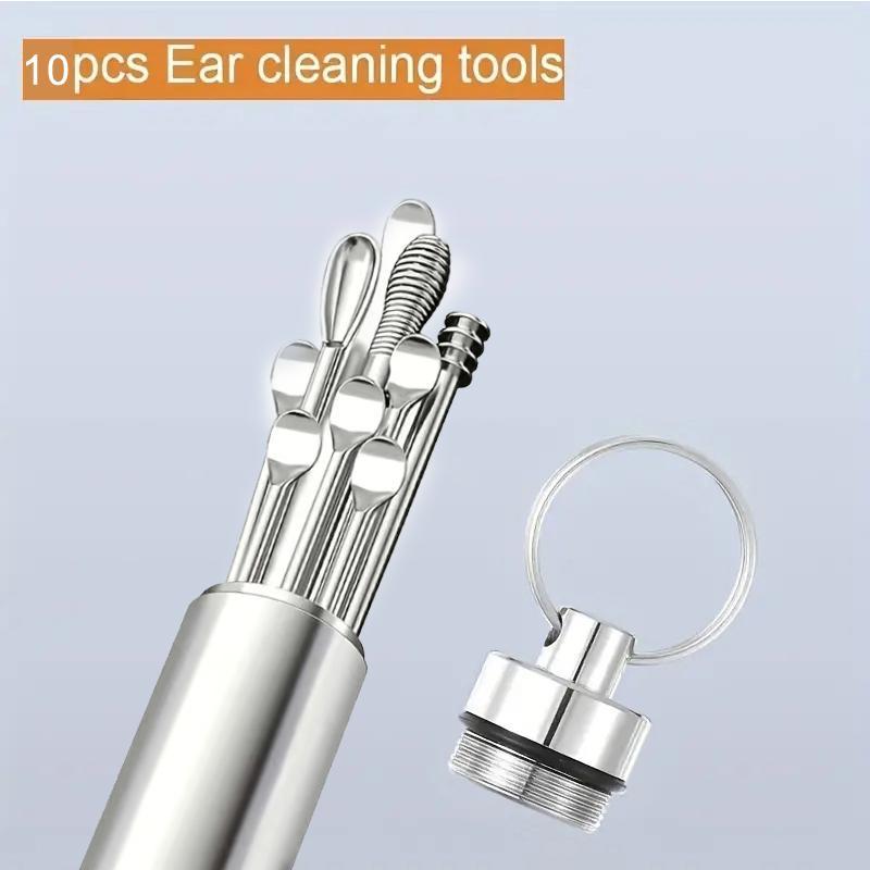 Stainless Steel Ear Wax Removal Tool with Storage Bix, 10pcs set Ear Wax Cleaner, Ear Cleaning Tool, Earwax Removal Product for Women & Men, Christmas Gift