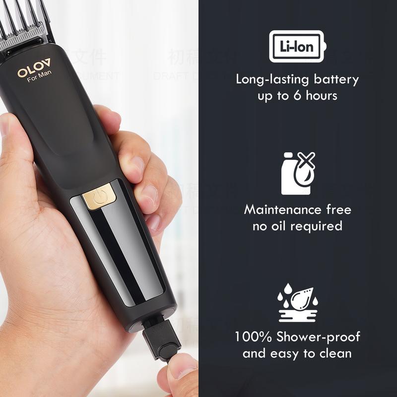 OLOV Beard Hair Trimmer for Men -Christmas Gifts- All-in-One Mens Grooming Kit with Trimmer for Beard, Nose, face, Cordless Hair Clippers Electric Razor, Black