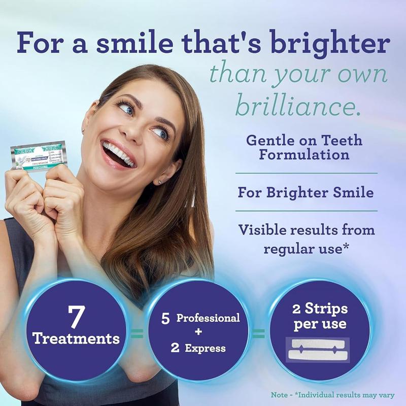 Teeth Whitening Strips - 14 Pack, Professional, Enamel-Friendly Strips for Sensitive Teeth - Non-Slip, Dry Strip Technology