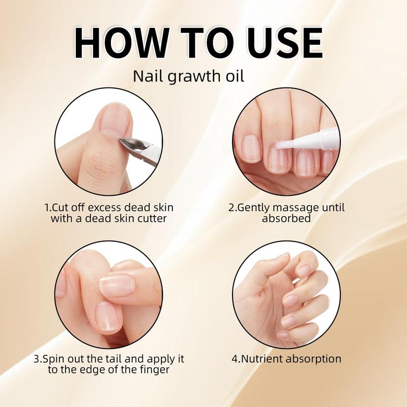 Nail Strengthening Oil, 2 Boxes Nail Care Oil with Vitamin C & Tea Tree Oil Extract, Nail Serum Oil, Nails Care Products for Women & Girls