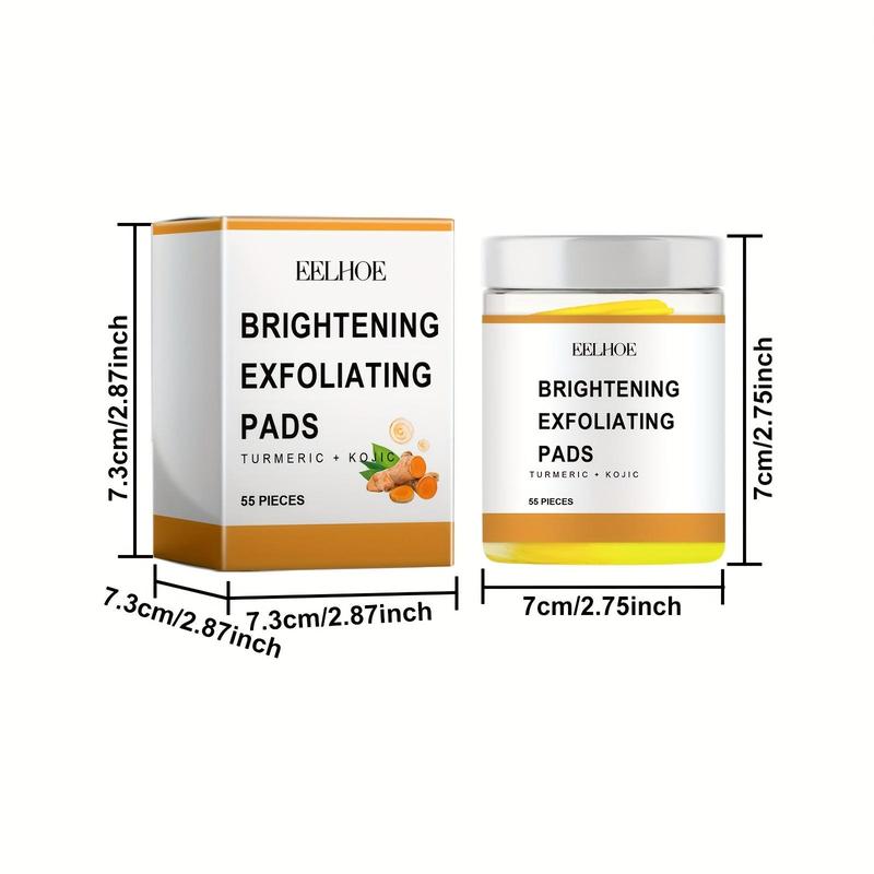 Turmeric Tricarboxylic Acid Cleansing Pads, 55pcs box Gentle Deep Cleansing & Brightening Facial Skin Pads, Facial Skin Care Product for All Skin Types, Christmas Gift