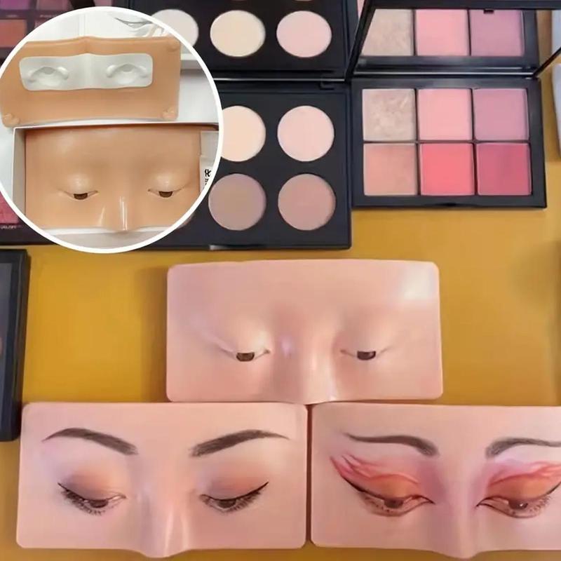 Silicone Human Face Design Makeup Practice Board, Simulation Reusable Makeup Practice Board, Professional Makeup Tool for Beginners