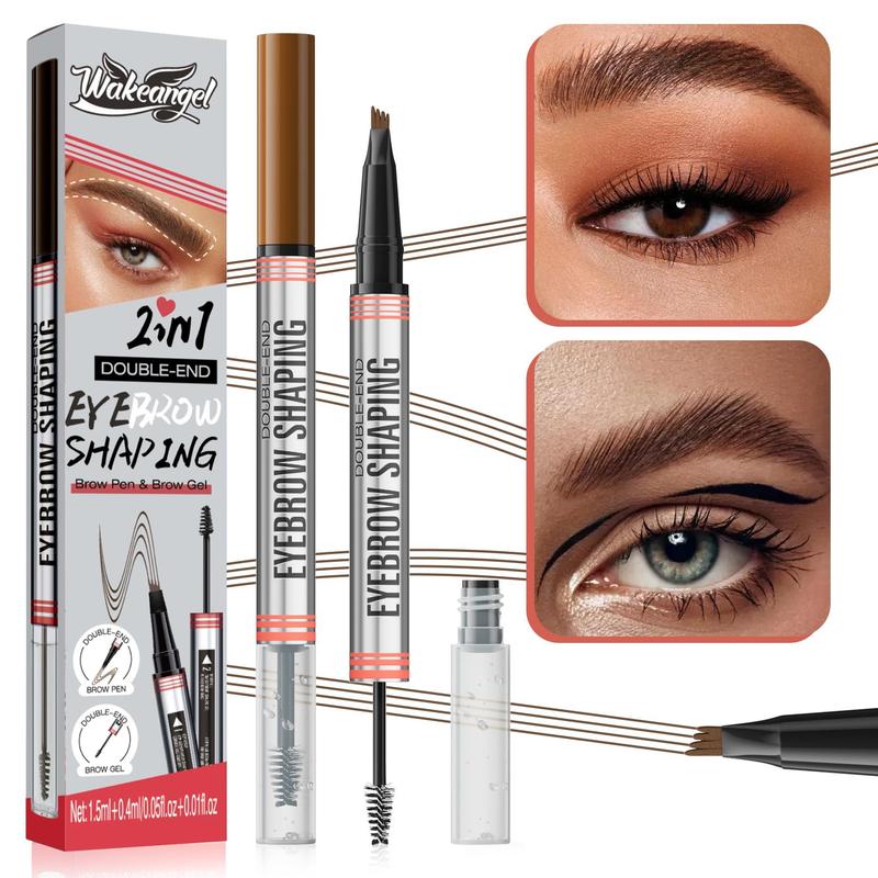 Double-ended Eyebrow Pencil, 1 Count Long Lasting Eyebrow Dyeing Pen, Double-ended Eyebrow Gel, Makeup Tool for Women and Girls