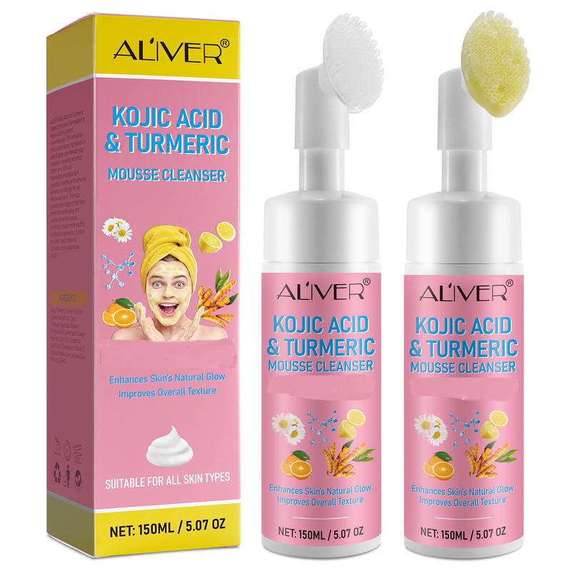 Aliver Kojic Acid & Turmeric Mousse Cleanser for Facial Skincare Comfort Skin Repair Cleansing Facial Wash