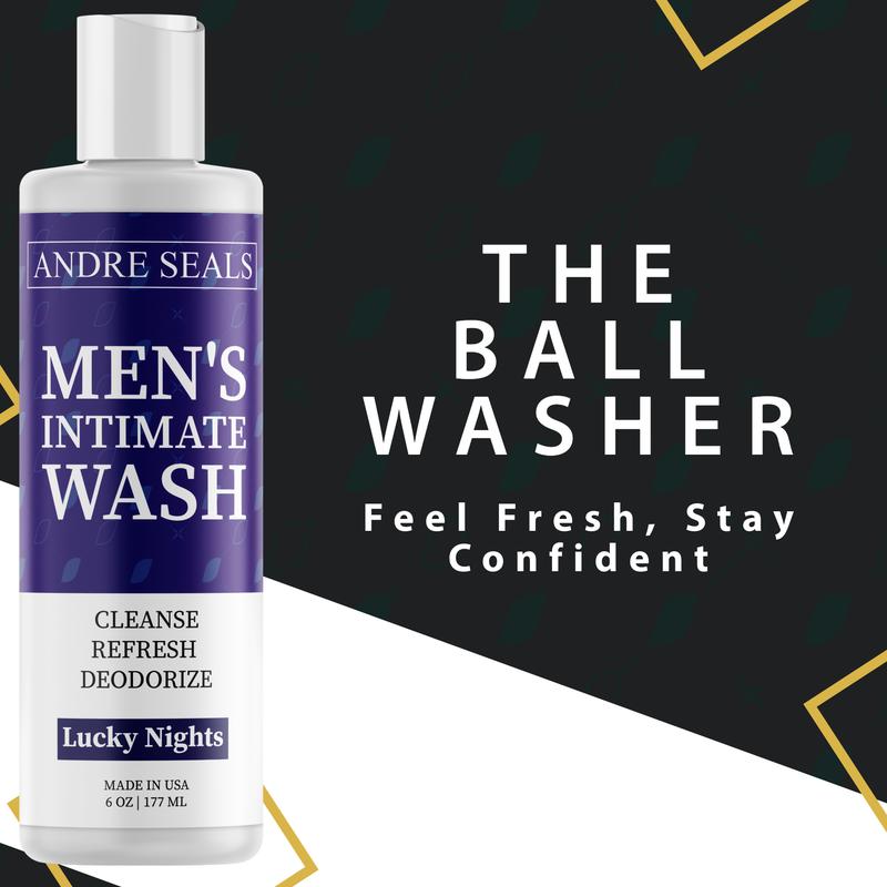 Andre Seals Intimate Wash for Men, Lucky Nights Scent – Refreshing Genital Care & Odor Control, Hydrating Ball Wash, Ensures Day-Long Freshness, I Rich Lather Formula for Men & Men's Hygiene Body Care Herbal Gentle Nourishing Aloe Aloe Vera Cleansing