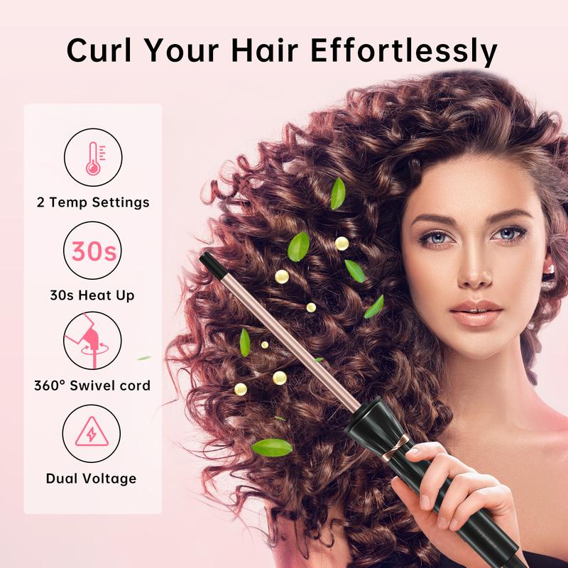 3 8 Inch Curling Iron,9mm Tiny Curling Wand,Ceramic Small Barrel Curling Iron with Adjustable Temperature,Fast Heating,for Short & Long Hair