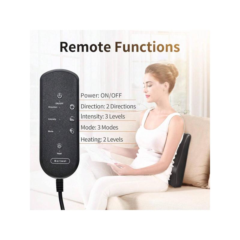 [Heating massager] Boriwat Boriwat Cordless Back Massager With Heat, Neck Massager With Wireless Remote, 3D Kneading Massage Pillow For Back, Neck, Shoulder, Leg Pain Relief, Gifts For Men Women Mom Dad,BLACK