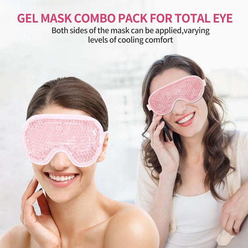 Ice Compress Eye Mask, 1 Count Reusable Cold Eye Mask for Stress Migraine Relief, Eye Mask for Ice & Hot Compress, Cold Compress Eye Mask for Puffy Eyes