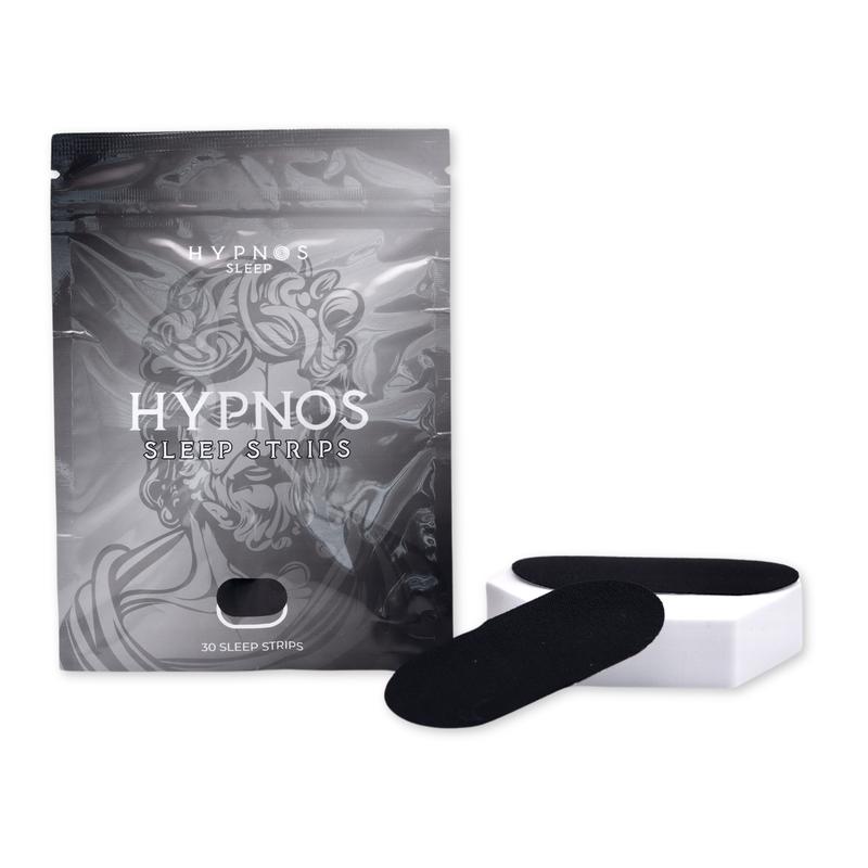 Hypnos Black Mouth Tape - Hypnos Sleep | For Nasal Breathing & Better Sleep | Sticks On Beard | 30 Pack Tape One Month Supply | Money Back Guarantee | Bye Bye Snoring