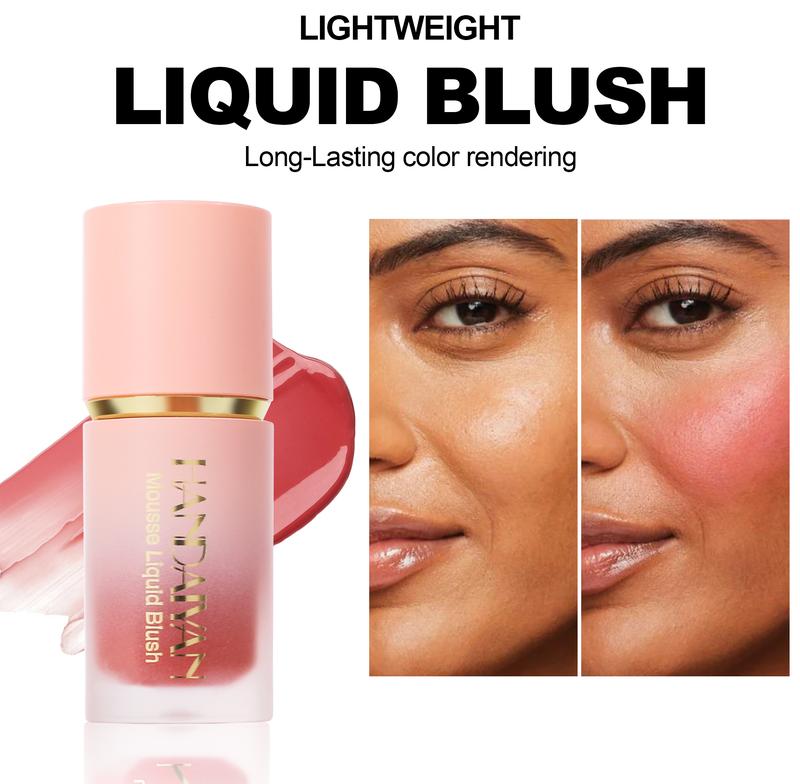 HANDAIYAN Liquid Blush Stick - Long-Lasting Matte Blush for Women and Girls - Easy to Apply, Natural Finish for Daily Makeup and Contouring Cosmetic