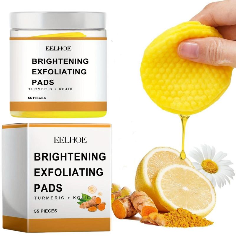 Turmeric Tricarboxylic Acid Cleansing Pads, 55pcs box Gentle Deep Cleansing & Brightening Facial Skin Pads, Facial Skin Care Product for All Skin Types, Christmas Gift