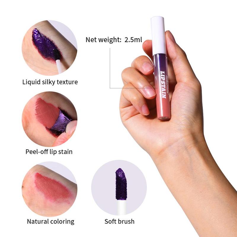 Long-lasting Lip Stain Kit, 3 Counts set Peel Off Lip Tint, Waterproof Lip Stain, Natural Lip Stain Kit, Makeup Accessories for Women, Skincare Products, Sexy Red Lip Gloss