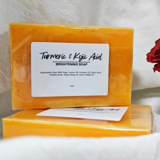 Lemon Turmeric & Kojic Acid Soap Bar, Face & Body Wash,  Daily Skin Cleanser Sets , Moisturizing Gentle Kojic Acid Soap Bar Set with Soap Saver Bags