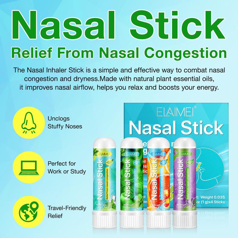 Nasal Stick, 1 Box 2 Boxes(4 Counts box) Nasal Relief Stick, Nasal Congestion Relief Stick, Breathing Experience Stick, Daily Skincare Product