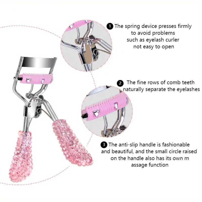 Eyelash Curler Set, 5 Counts set Eyelash Curler & Eyebrow Brush & Tweezers & Eyelash Comb, Professional Makeup Tools for Women