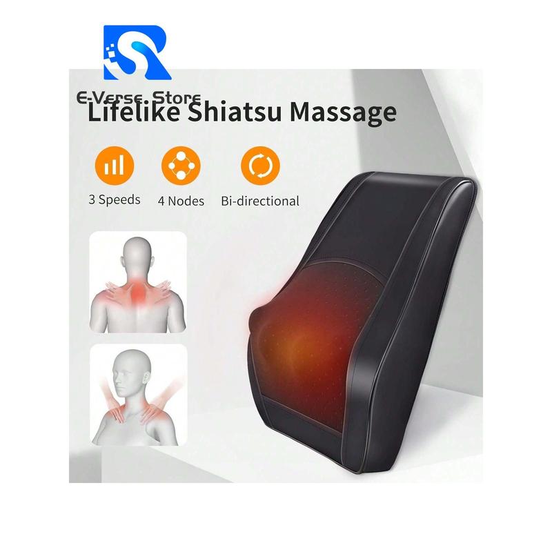 [Heating massager] Boriwat Boriwat Cordless Back Massager With Heat, Neck Massager With Wireless Remote, 3D Kneading Massage Pillow For Back, Neck, Shoulder, Leg Pain Relief, Gifts For Men Women Mom Dad,BLACK