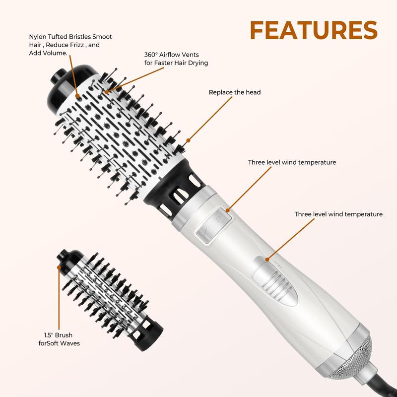 2 in 1 Electric Hair Curler Iron, Automatic Rotating Hair Curler, Curling Iron, Hair Styling Tool for Home & Salon Use, Blowout Brush,  Curling Hair Iron,  Silk Press