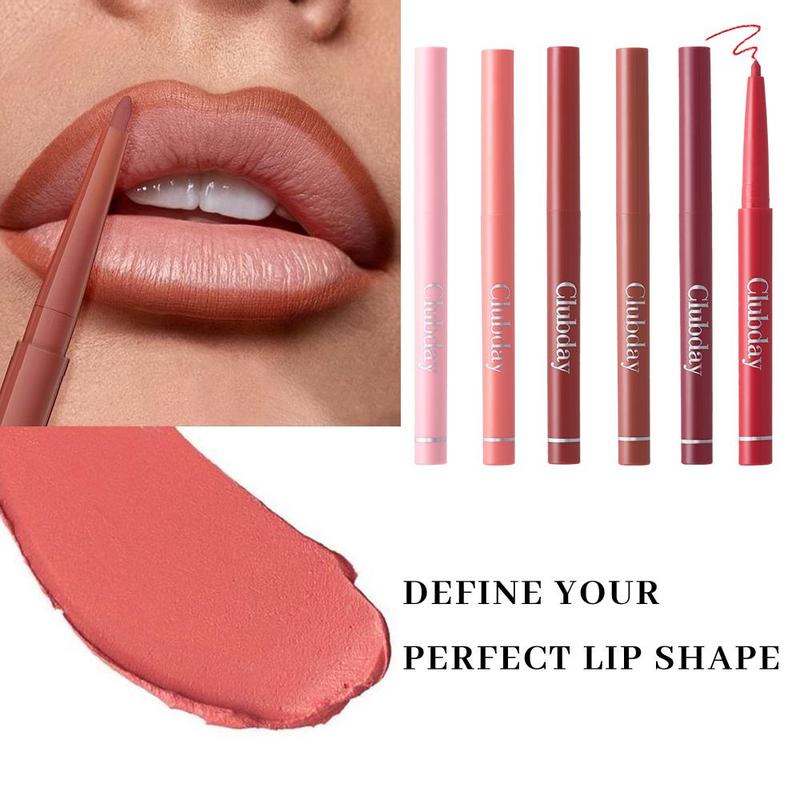 Waterproof Lip Liner, 6 Counts set Matte Lip Pencil, Easy Coloring Lipstick Pen, Suitable for All Occasions Lip Makeup