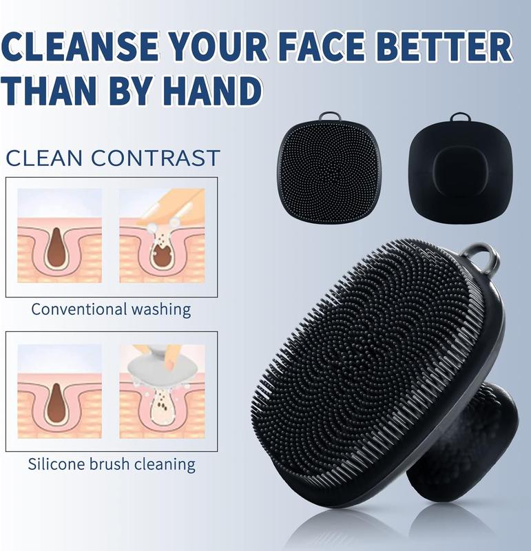 Silicone Face Scrubber for Men, Facial Cleansing Brush Silicone Face Brush Manual Waterproof Cleansing Skin Care Brushes Lightweight Gentle  Face Wash