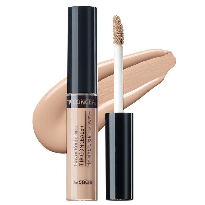 [THE SAEM] Cover Perfection Tip Concealer 0.2 fl.oz Foundation Makeup SPF28 PA++ Cosmetic