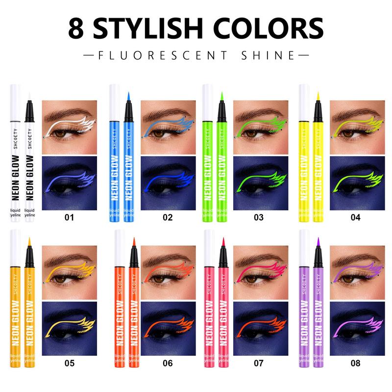 Glow in The Dark Eyeliner Pen, 1 Count Long Lasting Fluorescent Eyeliner, Quick Drying Eyeliner Pen, Professional Daily Makeup Accessories