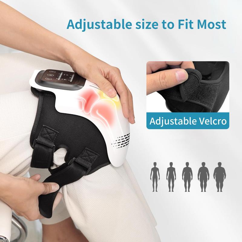 Knee Massager,Cordless Knee Massager andVibration,Adjustable Temperature Knee Massagerwith Clear Visible LED Screen