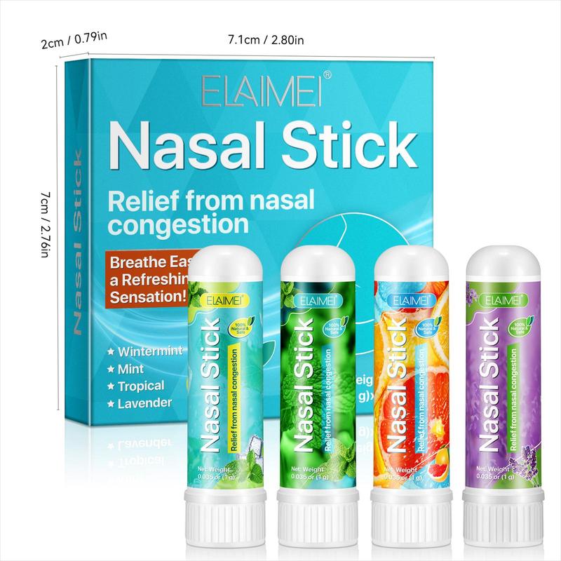 Nasal Stick, 1 Box 2 Boxes(4 Counts box) Nasal Relief Stick, Nasal Congestion Relief Stick, Breathing Experience Stick, Daily Skincare Product