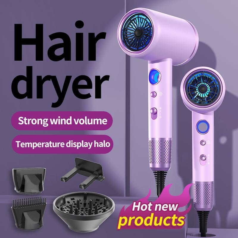 Professional Hair Dryer, 1 Set Negative Ionic Hair Dryer & Accessories, Intelligent Constant Temperature Hair Care for Salon, Home, Travel, Gift, Blow Dryer. Winter Hair Styling Tools, Christmas Gift, Stocking Fillers, New Year Gift