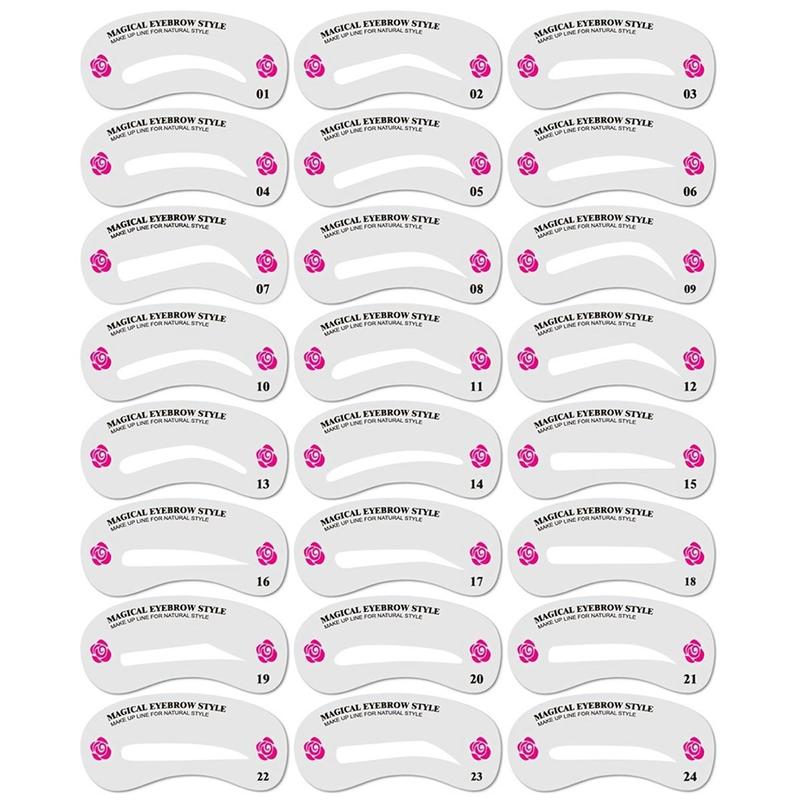 Eyebrow Stencil Kit, 24pcs set Eyebrow Shaping Tool, Eyebrow Makeup Tool, Professional Makeup Tools for Women and Men, Christmas Gift