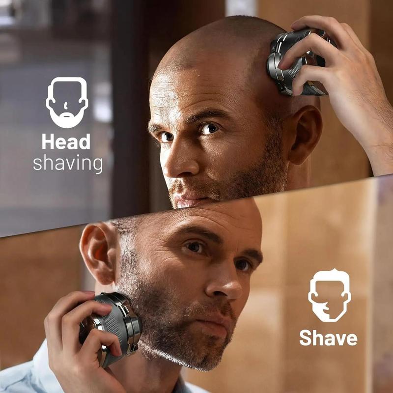 Rechargeable Beard Trimmer, 1 Box 6D Head Bald Shaver with LED Display, Men's Razor, Electric Shavers, Personal Care Appliances