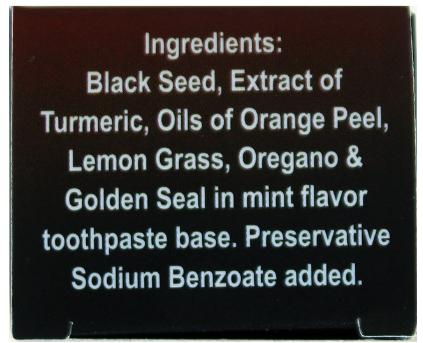 Organic Black Seed Essential Toothpaste 5 in 1 100% Fluoride Free & Vegetable Base for Sensitive Teeth Oral Brightening Golden Mint