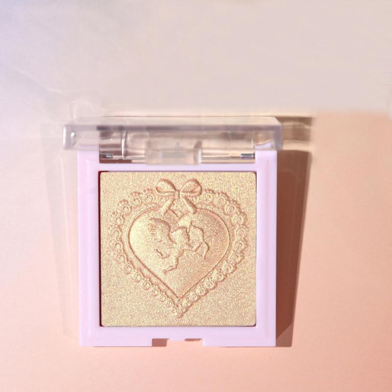 Heart Shaped Highlighter Palette, Shimmering Highlighter Powder, Long Lasting Pearly Makeup Palette, Facial Brightening Cosmetics