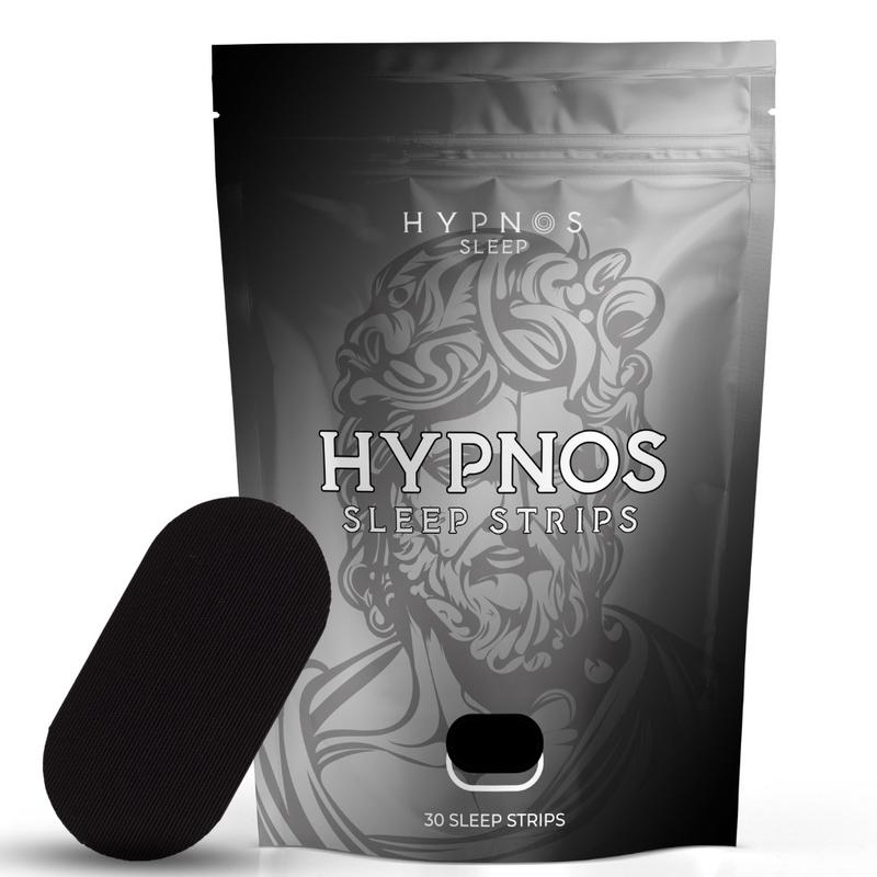 Hypnos Black Mouth Tape - Hypnos Sleep | For Nasal Breathing & Better Sleep | Sticks On Beard | 30 Pack Tape One Month Supply | Money Back Guarantee | Bye Bye Snoring