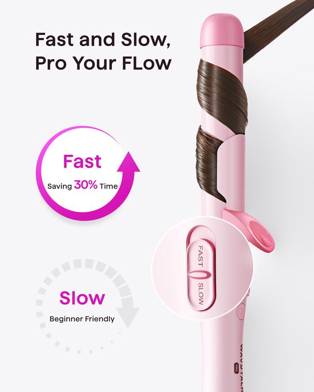 Wavytalk Pro Automatic Rotating Curling Iron Set, with 3 Interchangeable Ceramic Barrel, Adjustable Heat Speed Direction of Rotation, Salon-Quality Curls and Waves