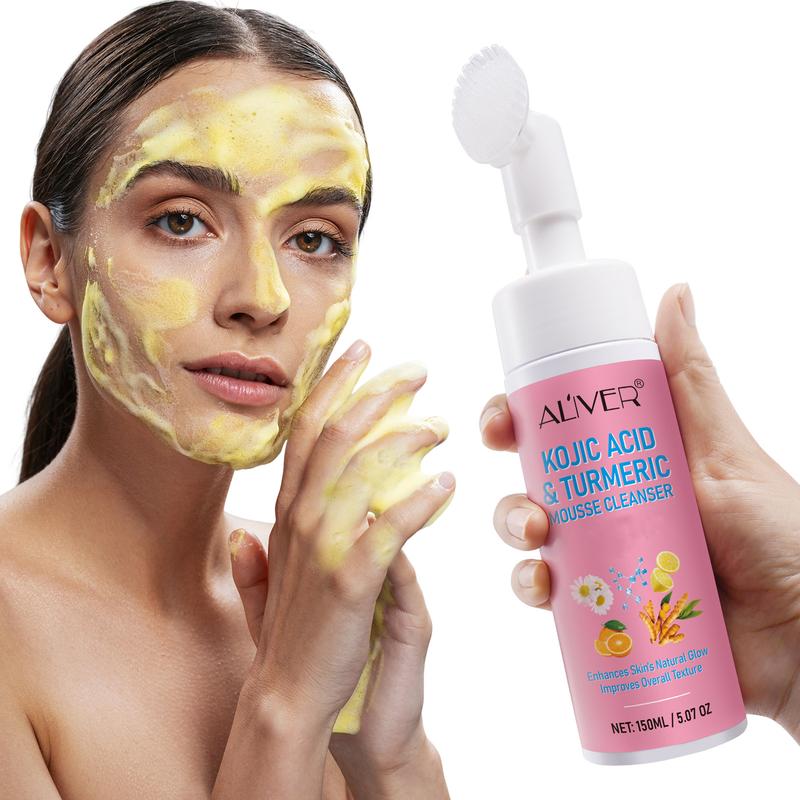 Aliver Kojic Acid & Turmeric Mousse Cleanser for Facial Skincare Comfort Skin Repair Cleansing Facial Wash