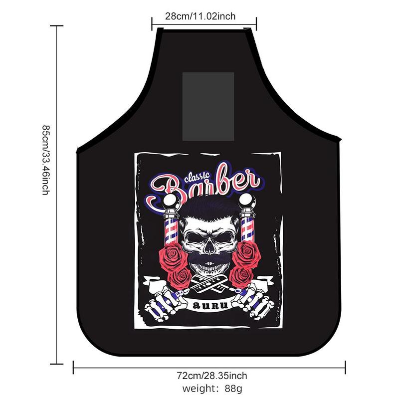 Skull & Letter Print Hair Cutting Sleeve, Hair Cutting Apron with Pocket, Hair Styling Apron for Barber Salon