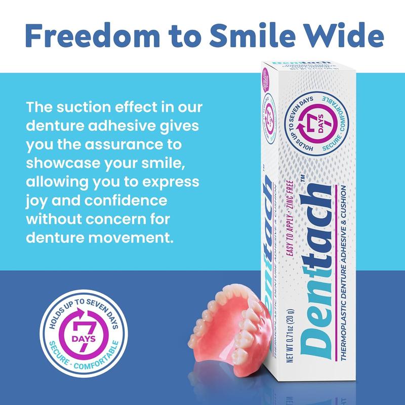 [HOLIDAY PRICE CUTS] Denture Adhesive, Thermoplastic Denture Adhesive, Secure Denture Grip for Up to 7 Days, Non Glue, Zinc Free, Long Holding Denture Reliner