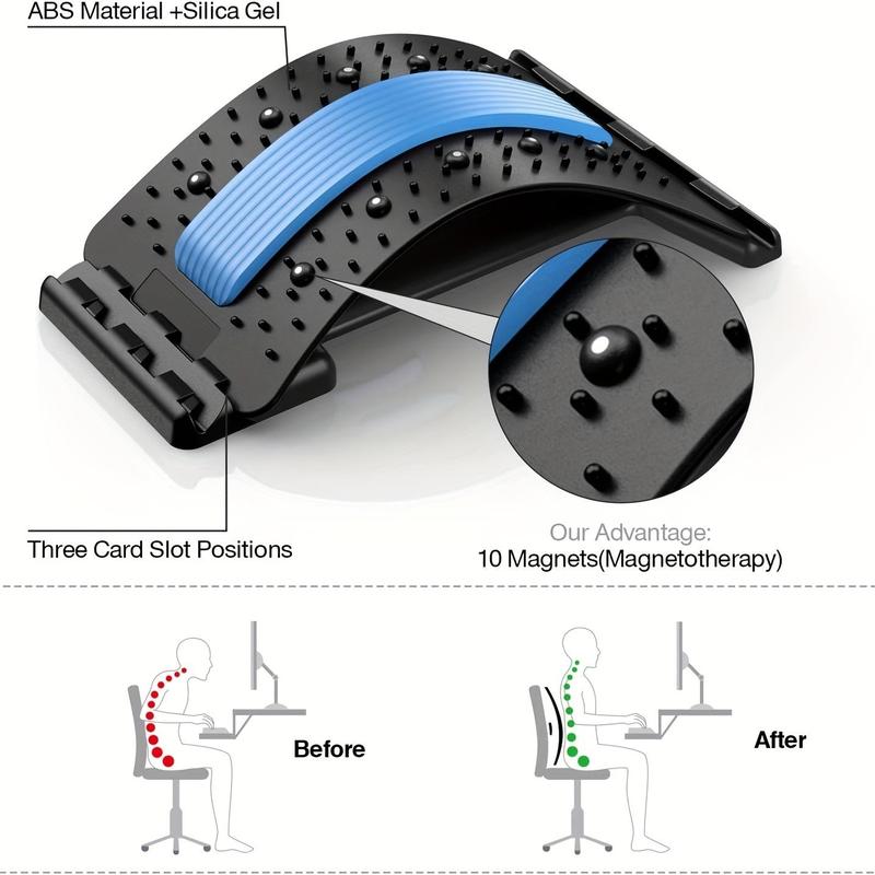 Back Stretcher, Lumbar Device with 3-level Adjustment, Back Relaxing Device for Women & Men, Gymtok