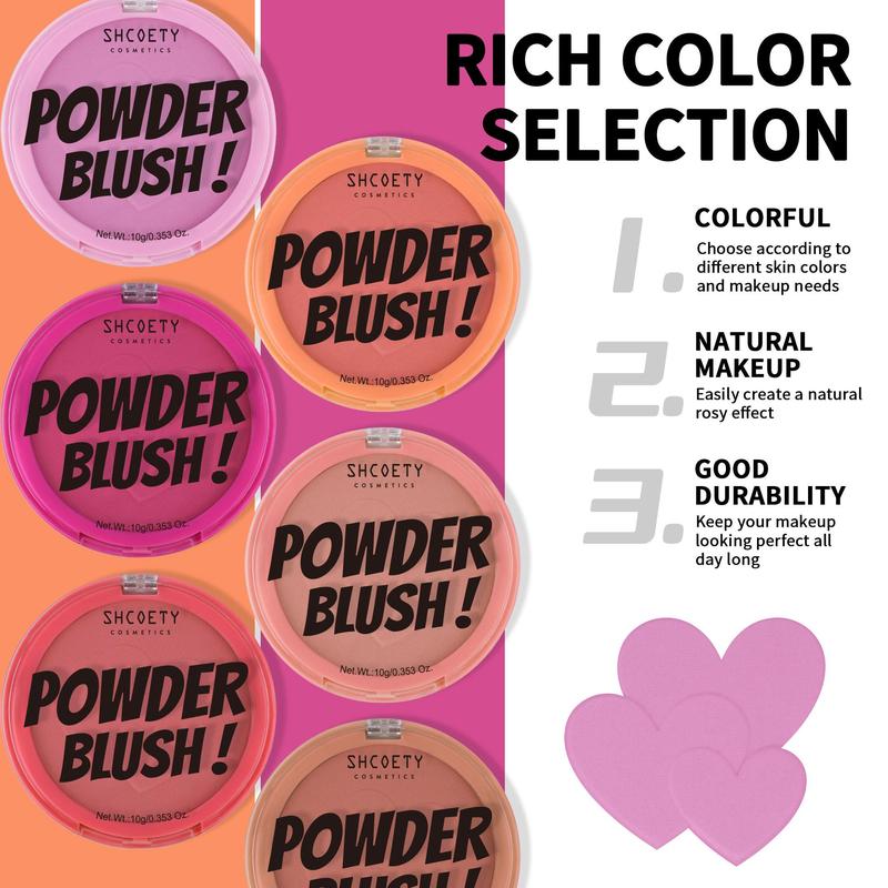 Long Lasting Matte Blush Palette, 1 Count Natural Look Blush Powder, Cheeks Contour Blush Pressed Powder, Natural Look Blush for Daily Makeup