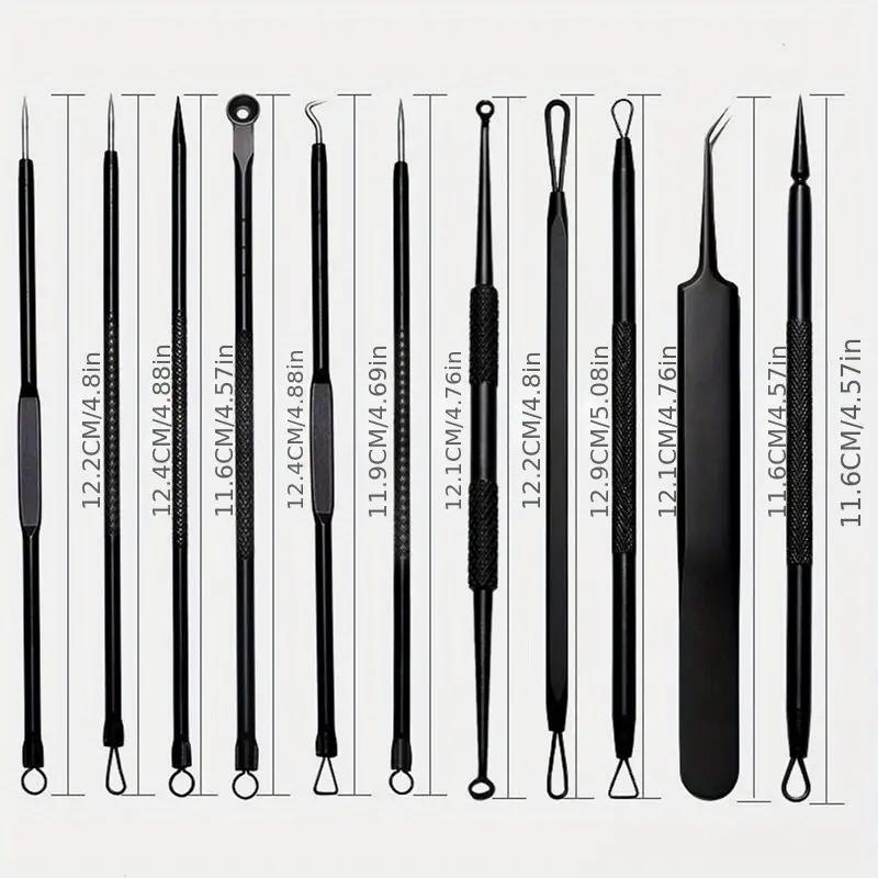 Stainless Steel Acne Needle Kit with Case, 11pcs box Blackhead Extractor Kit, Professional Skincare Tools for Women, Cosmetic Tool for Home & Beauty Salon