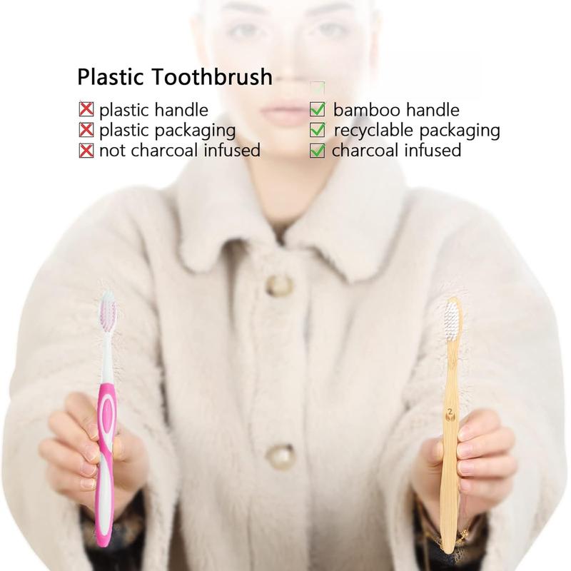 Biodegradable    Charcoal Toothbrushes, FSC Certified and PETA Approved - 12 Count