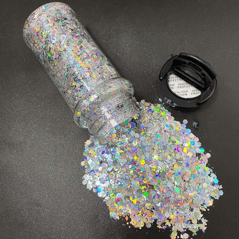 2oz glitter shaker Bright Colorful Holographic Mix Chunky Body Glitter Bulk Wholesale 24 Colors in Shaker Cosmetic Glitter