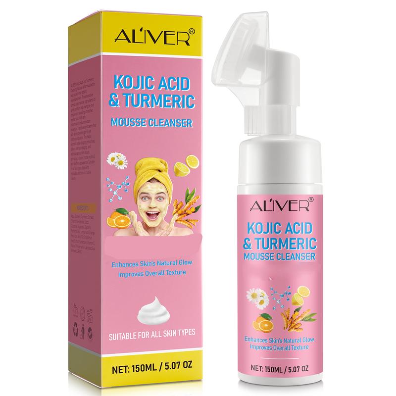 Aliver Kojic Acid & Turmeric Mousse Cleanser for Facial Skincare Comfort Skin Repair Cleansing Facial Wash