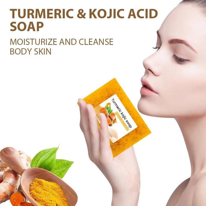 Turmeric Kojic Soap Bar, 15pcs set Natural Moisturizing Brightening Soap Bar Cleanser, Deep Cleansing Body Wash Soap for Face & Body, Skin Care Product for Men & Women, Stocking Fillers Gift, Kojic Acid Soap