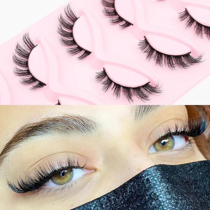 Music Festival Makeup, Fluffy False Eyelashes for Eyelashes Extensions, Cat-Eye Look Wispy Faux Lashes, Natural Look Cluster Eyelashes Extensions Kit, Trending Product, DIY Lash Extensions Kit, Eye Makeup Enhancement Lashes, Christmas Gift