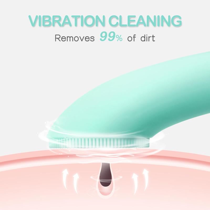 Facial Cleansing Brush, PRITECH Heatable Vibrating Face Scrubber with Massage, Silicone Face Scrubber for Women & Men, Electric Facial Cleanser for Deep Cleansing, Gentle Exfoliating minihygieneproducts