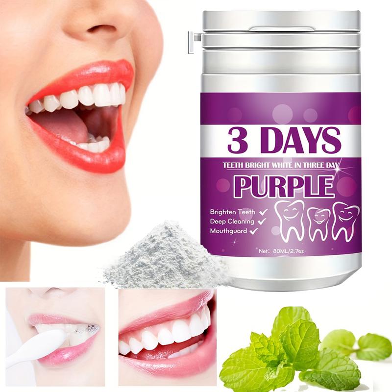 1pc 3pcs Purple Tooth Cleaning Powder, 3-day Deep Cleaning Tooth Powder BreathFreshener, Basic Oral Care, Daily Life Tooth Cleaning Tools Teeth Whitening Powder