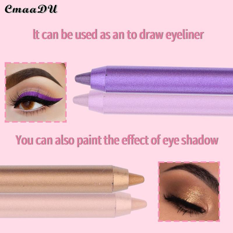 12 Color Eyeliner Pen (12pcs set), Long Lasting Eyeliner Pencil & Eyeshadow, Multifunctional Eye Makeup Tool for Women & Girls